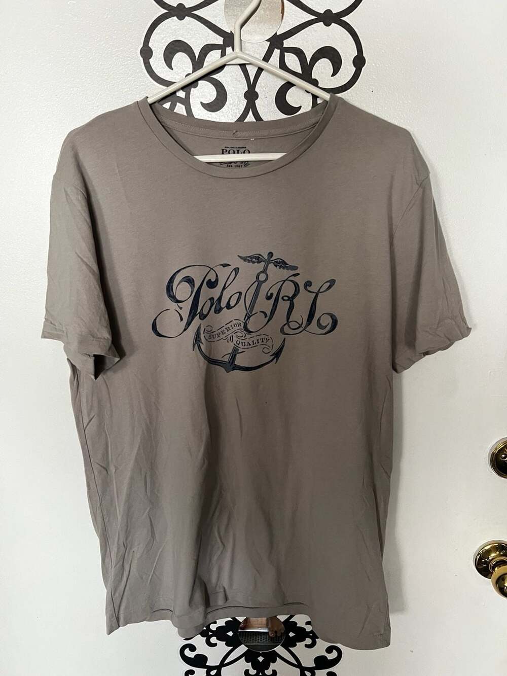 Polo Ralph Lauren Custom Fit Anchor Graphic Short Sleeve T-Shirt Grey Size L